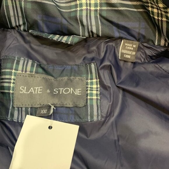 Slate & Stone Daniel Plaid Zip Front Down Puffer - Picture 5 of 6